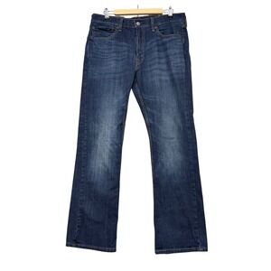 Levi's 527 Jeans Men 34x32 Blue Slim Bootcut Stretch Boot Cut Western Dark Wash